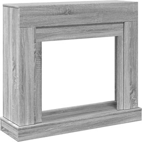 vidaXL szürke sonoma színű szerelt fa kandallóburkolat 100x30x87,5 cm