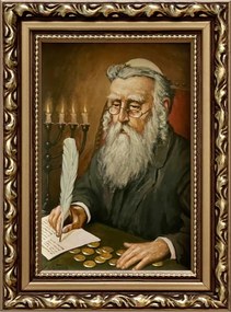 Vászonkép 19x14 Pénzszámláló Zsidó Arany Díszített Ajándék Keret