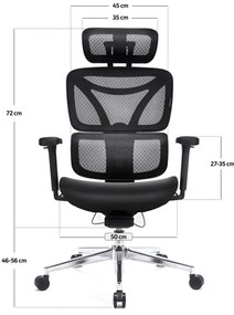 Professzionális irodai szék / forgószék / főnöki szék LVN System Control Pro fekete LV0656