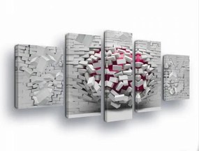 Vászonkép 170x100 Robbanás Áttörés Fal Töredékek Dinamika Energia Pusztítás