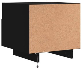 fekete éjjeliszekrény LED-világítással 40 x 39 x 37 cm