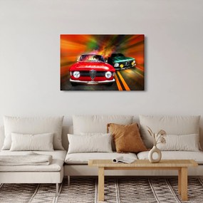 Kép - Retro versenyautók (90x60 cm)