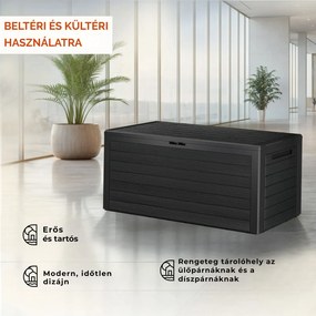WOODEBOX tárolódoboz, 280l, 120x46x57cm, antracit Prosperplast