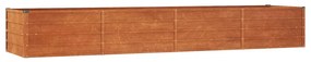 rozsda színű corten acél kerti magaságyás 320 x 80 x 45 cm