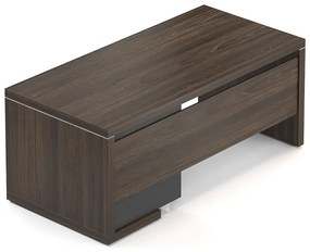 Lineart asztal 180 x 85 cm + jobb konténer, sötét szil / antracit