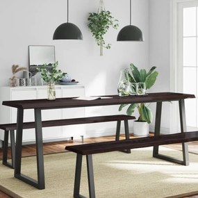 sötétbarna kezelt tömör asztallap 200x40x(2-4) cm