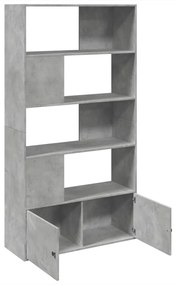 betonszürke szerelt fa könyvespolc 100 x 36 x 189 cm