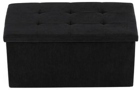 Fekete kordbársony Tárolós Puff. TAB-472 BK6