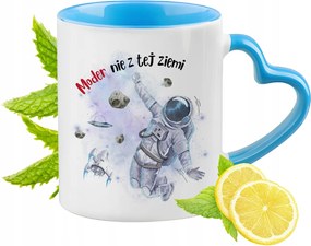 Kék bögre szív alakú füllel Modera számára Ideális Ajándék