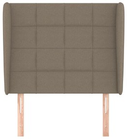 tópszínű szövet fejtámla szárnyakkal 103 x 23 x 118/128 cm