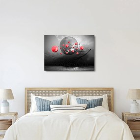Piros absztrakt gömbök képe (70x50 cm)