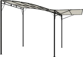 Outsunny Pergola Pavilon 3x2,5m Acél Vízálló Napernyő Állítható Tető Falra Rögzített Kert Pavilon Szabadonálló Terasz Borító Napernyő Kert Balkonzó Kr