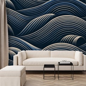 Fotótapéta - Sötét geometrikus hullámok (147x102 cm)