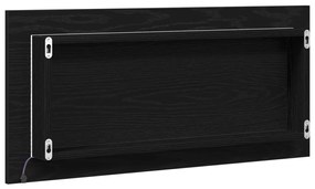 Fürdőszoba Tükörszekrény LED világítással Fekete Tölgy 80x37 cm