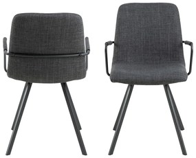 Sötétszürke étkezőszék szett 2 db-os Selina – Actona