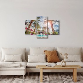 Kép - pálmafák úszómedencével (90x60 cm)
