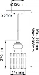 Elstead Lighting RIVIERA KL-RIVIERA-P-B Függőlámpa 1x60W/E27