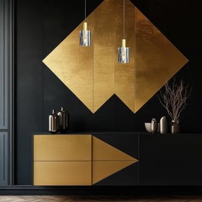 Csillár zsinóron ARCADIA 1xE27/60W/230V átm. 13 cm arany/füstös