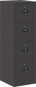 vidaXL Irattároló Szekrény fiókkal 2 pcs Fekete 44 x 50 x 106.5 cm