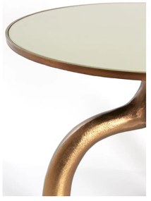 Bronzszínű-bézs üveg kerek dohányzóasztal ø 65 cm Mello – Light &amp; Living