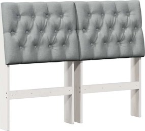 vidaXL Kárpitozott fejtámla Világosszürke 120 cm Tömör fenyőfa