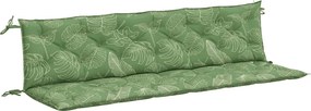 vidaXL 2 db levélmintás szövet kerti padpárna 200 x 50 x 7 cm