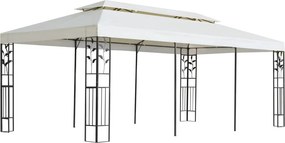 vidaXL fehér acél pavilon dupla tetővel 6 x 3 m