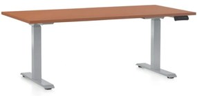 Állítható magasságú asztal OfficeTech D, 160 x 80 cm, szürke alap, cseresznye