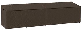 barna polyrattan kerti tárolóláda 220x50x58 cm