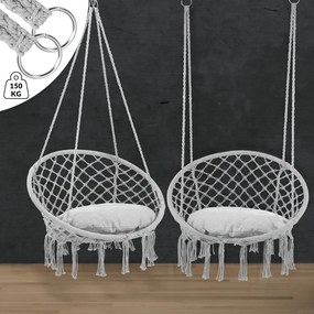 Detex BOHO függőszék párnával, Ø61cm, világosszürke