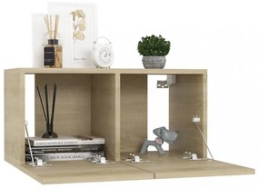 4 db sonoma tölgy színű szerelt fa TV-szekrény 60 x 30 x 30 cm