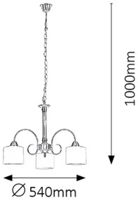 Rabalux 7275 - Csillár EDITH 3xE27/60W/230V bronz
