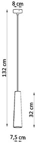 Fehér függőlámpa kerámia búrával ø 8 cm Alverna – Nice Lamps