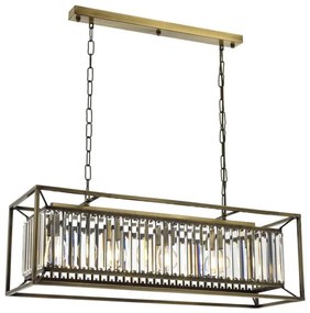 CRYSTALLINE láncos csillár 4xE27/6W/230V, bronz színű