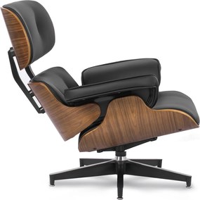 Pihenőfotel lábtartóval fekete műbőr – PALERMO