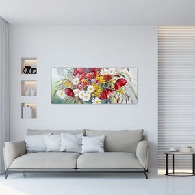 Egy váza képe vadvirágokkal (120x50 cm)