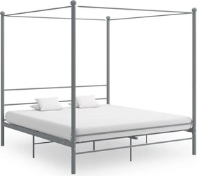 vidaXL szürke fém baldachinos ágykeret 180 x 200 cm