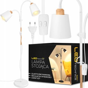 Álló Padló Lámpa Állítható 170cm Modern 2x E27 Led Bekapcsoló