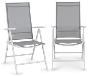 Almeria, összecsukható szék, 2 darabos szett, 56,5 x 107 x 68 cm, comfortmesh, fehér