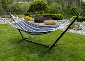 Függőágy állvány nélkül, szürke/fehér, EVANA NEW