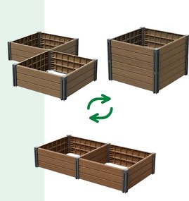 BASE PLANT magaságyás, 61x61x46cm, természetes barna Prosperplast