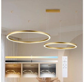 Brilagi - LED dimmelhető, kábelen függő PORTOFINO csillár LED/98W/230V arany +távirányító