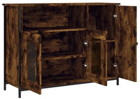 füstös tölgyszínű szerelt fa tálalószekrény 100 x 35 x 75 cm