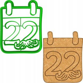 Mézeskalács lyukasztó Forma Nagymama És Nagypapa Napjára 22-es naptár bajusszal