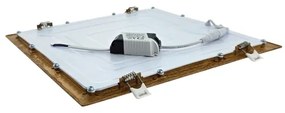 LED Beépíthető lámpa SQUARE LED/24W/230V 4200K 29,2x29,2 cm barna