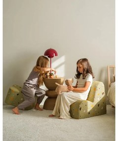 Zöld buklé-zsenília gyerek fotel Terrazzo Cloud – Wigiwama