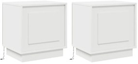 Éjjeli szekrény LED fényekkel 2 db Fehér 44x34,5x45 cm