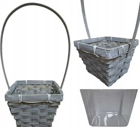 Fonott kosár Kis négyzet fogantyú nád kompozíció fedél, kosár alap