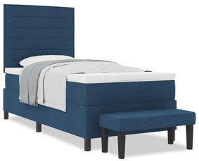 Box Spring Ágy Matraccal és Pad Blue 90x190 cm Szövet