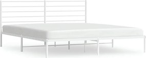 vidaXL fehér fém ágykeret fejtámlával 200 x 200 cm
